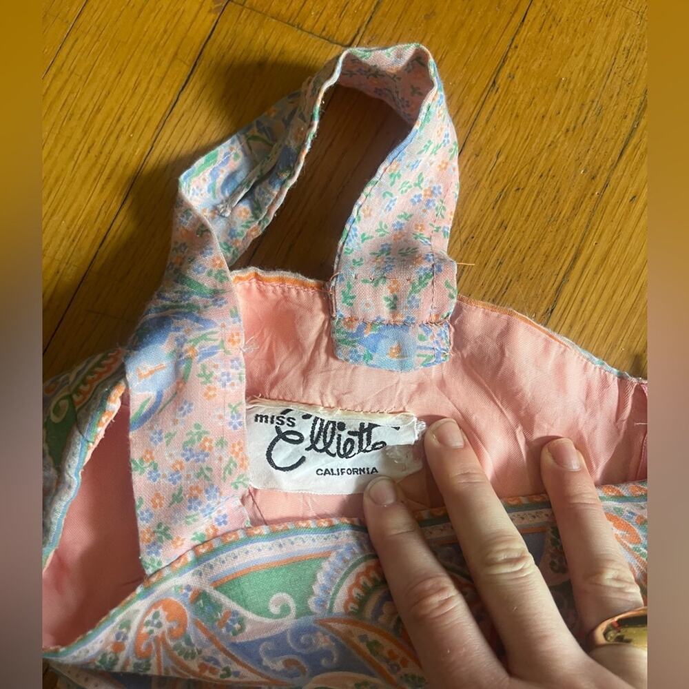 70s Vintage Miss Elliette Pastel Sundress - Picture 3 of 7